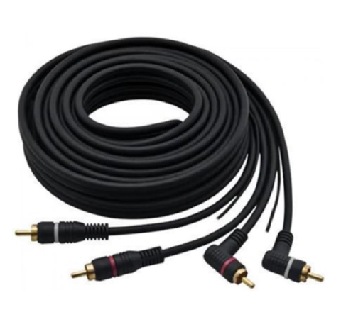CABO 2 RCA + 2 RCA C/ FIO TERRA DUPLO GOLD 90 GRAUS - 5M