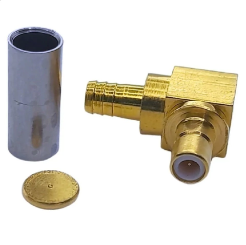 CONECTOR SMB M ANGULAR 0,4X2,5 CRIMP - 10PÇS