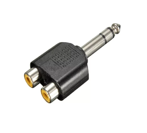Kit 5 Adaptadores P10 Mono x 2 Jack RCA - Conectores