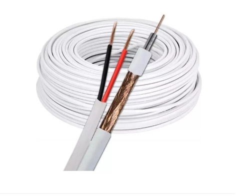 Cabo Coaxial 4mm Com Alimentação Rf 0,4/2,5 + 2x26awg - 100m
