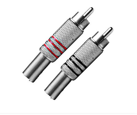 PLUG RCA 6MM METAL PR/VM C/MOLA NÍQUEL 10 PARES ALTA QUALID
