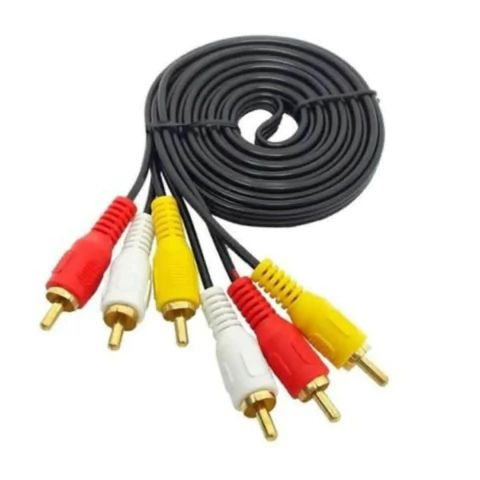 CABO RCA GOLD 3+3 COAXIAL 10M QUALIDADE SOM IMAGEM HD 3PÇS