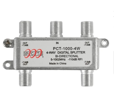 DIVISOR DE ANTENA 1 ENTRADA 4 SAÍDAS BLINDADO 1GHZ KIT 5 PÇS