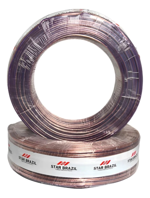 FIO POLARIZADO CRISTAL 2X0,75MM RL100M FLEXÍVEL E RESISTENTE