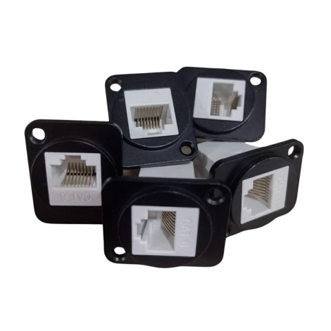 Emenda RJ45 para Painel Cat 5/6 Rede Ethernet Kit 4 Peças