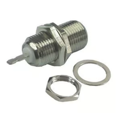 Conector F Painel com Porca e Arruela – 50 Unidades Conexão Segura e Durável