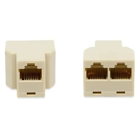 Adaptador RJ45 1x2 Fêmea Rede Internet – Kit 10 Peças