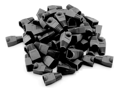 KIT COM 100 CAPAS PRETA RJ45 REDE CAT5E CAT6 ALTA QUALIDADE