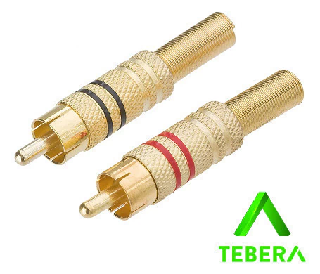 Plug Rca 4mm Metal Pr/vm (par) - Kit 10 pares - TEBERA