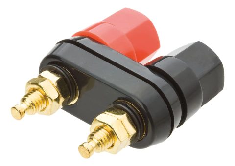 Borne Caixa Acustica Duplo Plastico - Gold - TEBERA