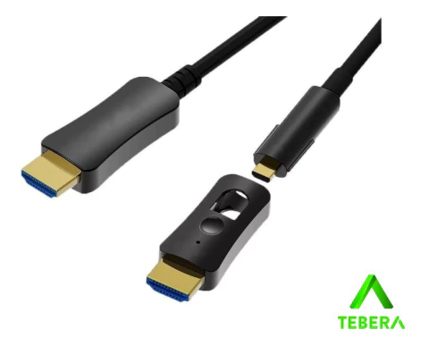 Cabo Hdmi 2.0 4k Fibra Opt - 2 Em 1 Plug Desm 10mts - TEBERA