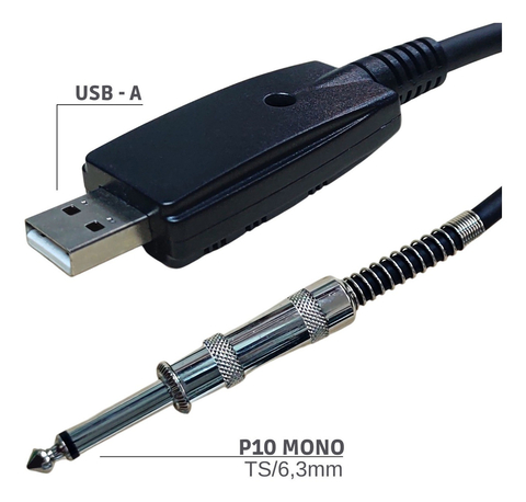 Cabo Interface Guitarra Violão Contrabaixo Cavaq - TEBERA