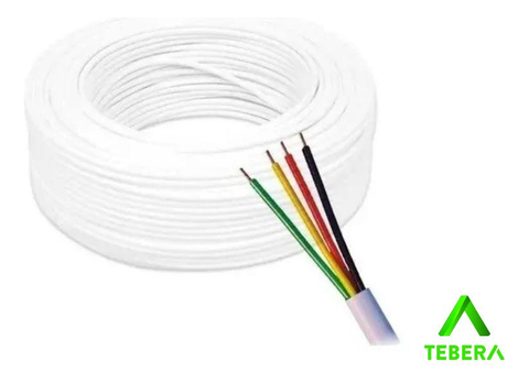 Cabo Liso Chato P/ Tel 4 Vias Branco Rolo C/ 300mts - TEBERA