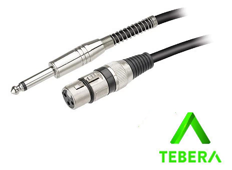Cabo P10 Mono + Cannon Femea - 3 Metros Nylon TEBERA