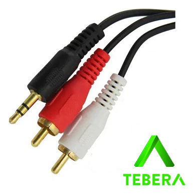 Cabo P2 Stereo + 2 Rca Gold 1,8m TEBERA