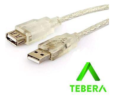 Cabo Usb 2.0 Macho X Fêmea 3m Cristal TEBERA