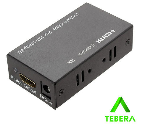 Extensor Hdmi 60 Metros X Rj45 Cat5/ Cat6 1080p Biv TEBERA