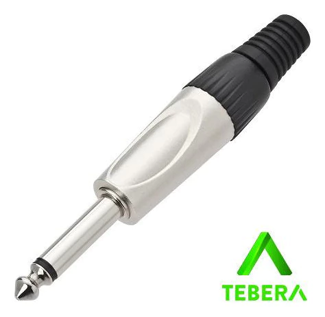 Plug P10 Mono Metal Linha Profissional - Emb 05pçs - TEBERA