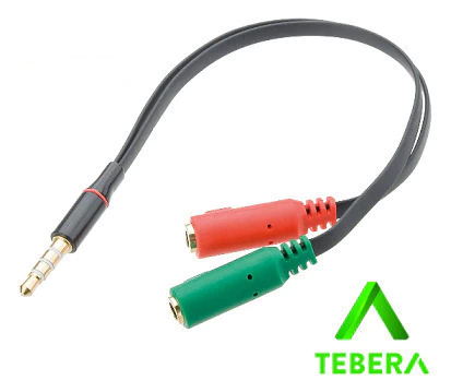 Cabo Para Fone, 2 P2 Fêmea Para 1 P2 Macho - Branco TEBERA