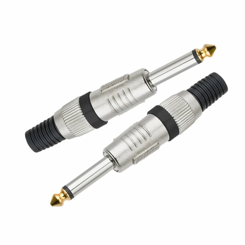 Plug P10 Mono Metal Ponta Gold - Kit 06pçs - TEBERA