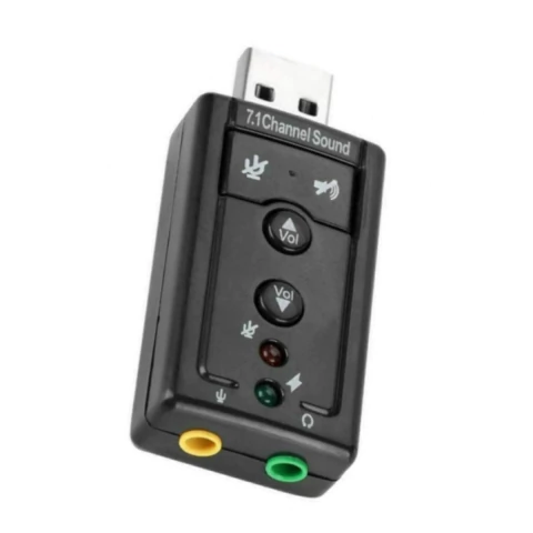 Adaptador De Som Usb 2.0 Externo Virtual 7.1 Canais - TEBERA