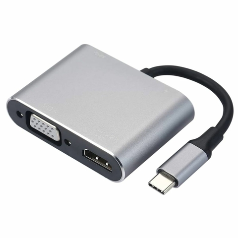 Adaptador Tipo C 4x1 Usb C (pd) hdmi 4k Usb 3.0 Vga TEBERA