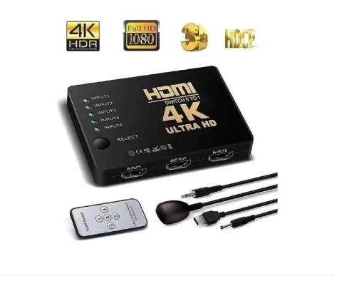 Chave Seletora Hdmi 5 Entr X 1 Saída C/ Contr Rem - TEBERA