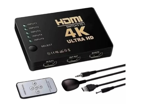 Switch Hdmi 4k - 5x1 C/ Controle - TEBERA