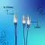 Cabo P2 Stereo + 2rca Metal Prof - Cabo Azul - 3m TEBERA - TEBERA