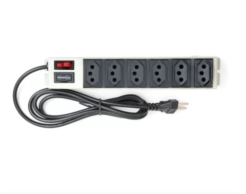FILTRO DE LINHA METALICO 6 TOMADAS 10A BIVOLT