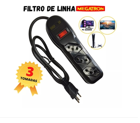 FILTRO DE LINHA 3 TOMADAS -PP 3X075X1,00M - PR