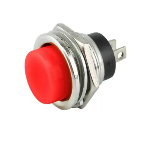 CHAVE PUSH BUTTON DS212 2 TERMINAIS - VERMELHA - EMB 20 PÇS