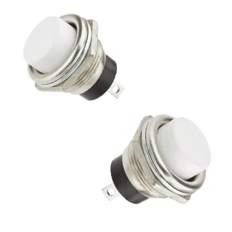CHAVE PUSH BUTTON DS212 2 TERMINAIS BRANCA EMB COM 20PÇ