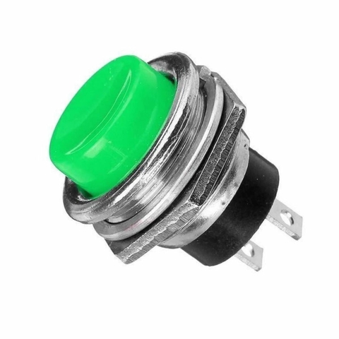 CHAVE PUSH BUTTON DS212 2 TERMINAIS VERDE EMB 20PÇ