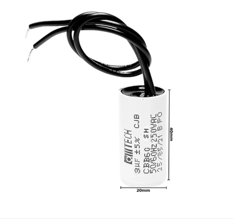 CAPACITOR DE PARTIDA ACV 2 FIOS 3uF X 250V - KIT 06 PÇS