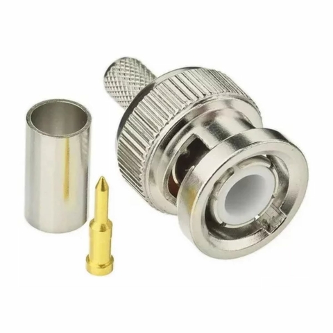 Kit 10 Peças Conector BNC Macho para Crimpar RG59
