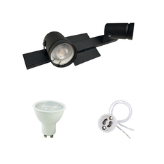 Barral Aplique 2 Luces Dicroica 7W Led Negro - comprar online