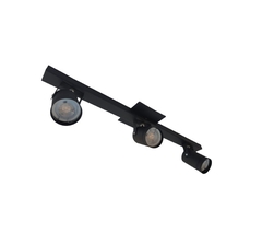 Barral Aplique 3 Luces Dicroica Led 7w Negro