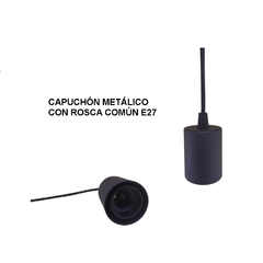 Colgante 3 Luces con Capuchón Metálico E27 NEGRO - comprar online