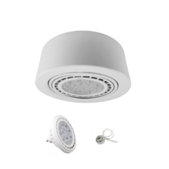 Aplique Semi Embutido Blanco con Lámpara AR111 Led 15W - comprar online