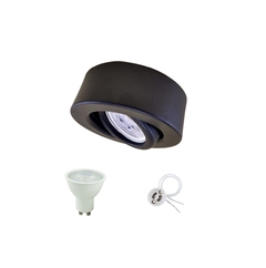 Aplique Semi Embutido Negro con Dicroica Led 7w 110° - comprar online