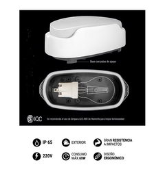 Aplique Tortuga Negra Exterior para Foco Led E27 en internet