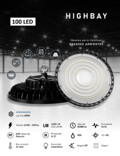 Lámpara Luminaria UFO Led 100w Colgante Comercial - Urquinet