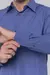 Camisa Classic Azul Escura Lisa na internet