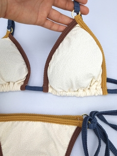 Biquini Top Cortininha com Calcinha de Lacinho Off White Recreio - loja online