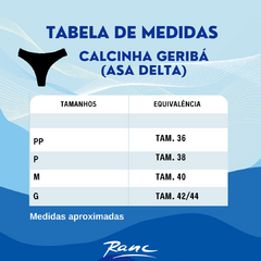 Calcinha de biquini Geribá - Asa Delta Ranc Preto - Ranc