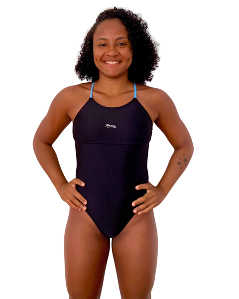 Maiô Alfa Ranc Preto Alças Azuis - comprar online