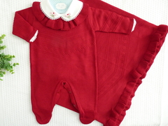 Saída de Maternidade Gola Babado Vermelha - comprar online