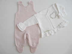 Conjunto Casquinho Coracao Branco/Rosa na internet