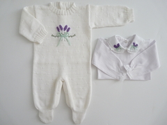 Macacao Lavandas Branco com Body - comprar online
